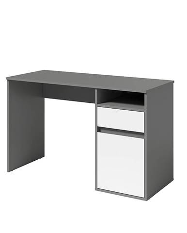 PC stôl tmavosivá-grafit/biela BILI