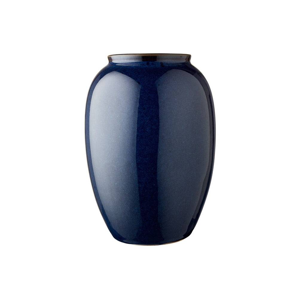 Bitz Modrá kameninová váza , výška 25 cm, značky Bitz