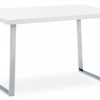 AUTRONIC  AT-2077 WT jedálenský stôl 120x75 cm, MDF doska, biely vysoký lesk, chromovaná podnož, značky AUTRONIC