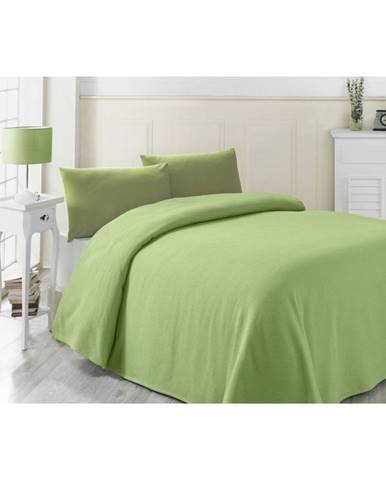 Zelená ľahká prikrývka cez posteľ Yesil, 200 × 230 cm