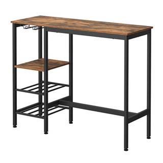 Sconto Barový stôl LEKSA II hnedá/čierna, značky Sconto