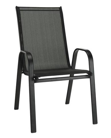 Stohovateľná stolička tmavosivá/čierna ALDERA P5 poškodený tovar