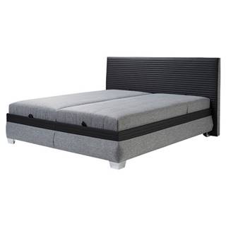 Polohovacia posteľ GENOVIA čierna/sivá, 180x200 cm