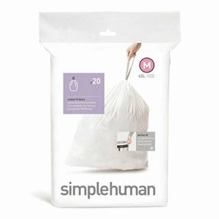 Simplehuman Vrecia do odpadkového koša 45 L,  typ M, zaťahovacie, 20 ks v balení, značky Simplehuman