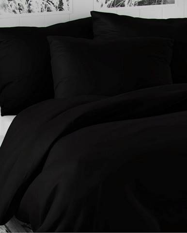 Kvalitex Saténové obliečky Luxury Collection čierna, 140 x 220 cm, 70 x 90 cm