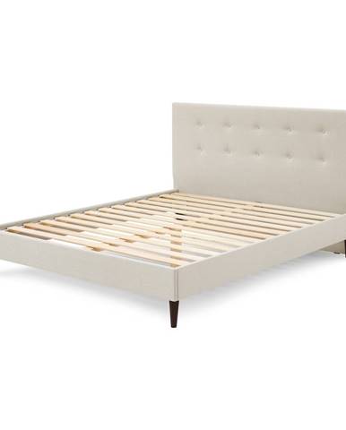 Béžová dvojlôžková posteľ Bobochic Paris Rory Dark, 180 x 200 cm