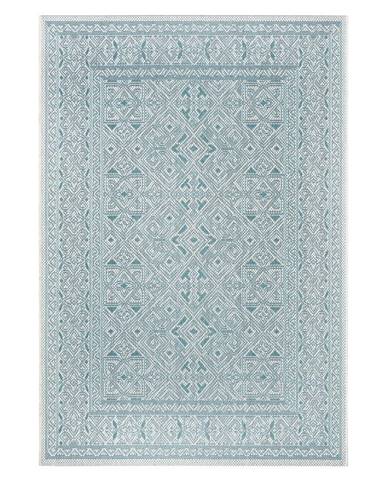 Tyrkysovo-béžový vonkajší koberec NORTHRUGS Cuadrado, 140 x 200 cm