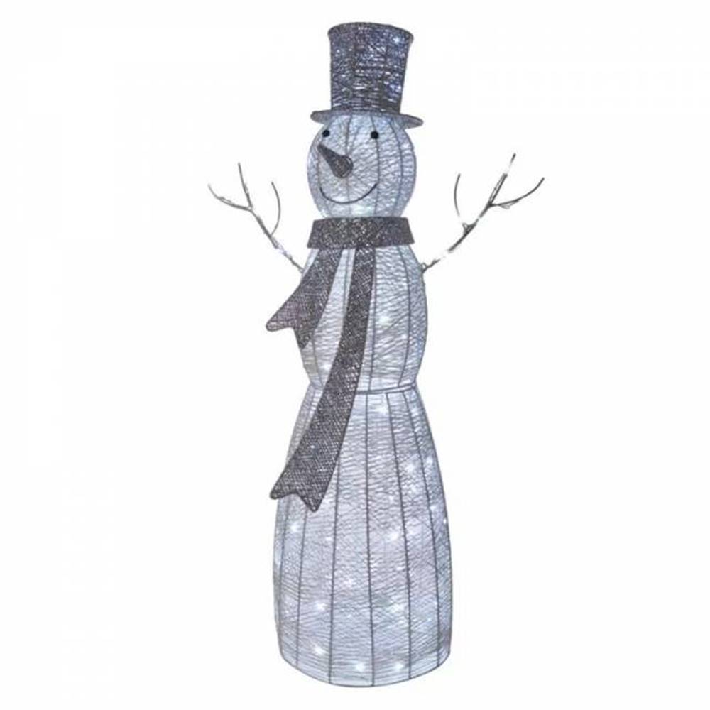 Kinekus LED vianočný snehuliak ratanový, 124 cm, vnútorný, studená biela, časovač, značky Kinekus